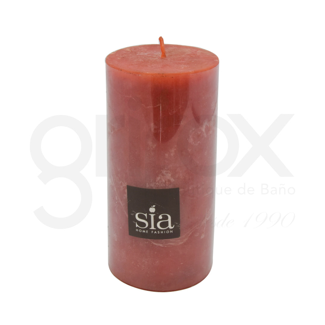 Vela Rustiva De 20Cm Diametro Naranja