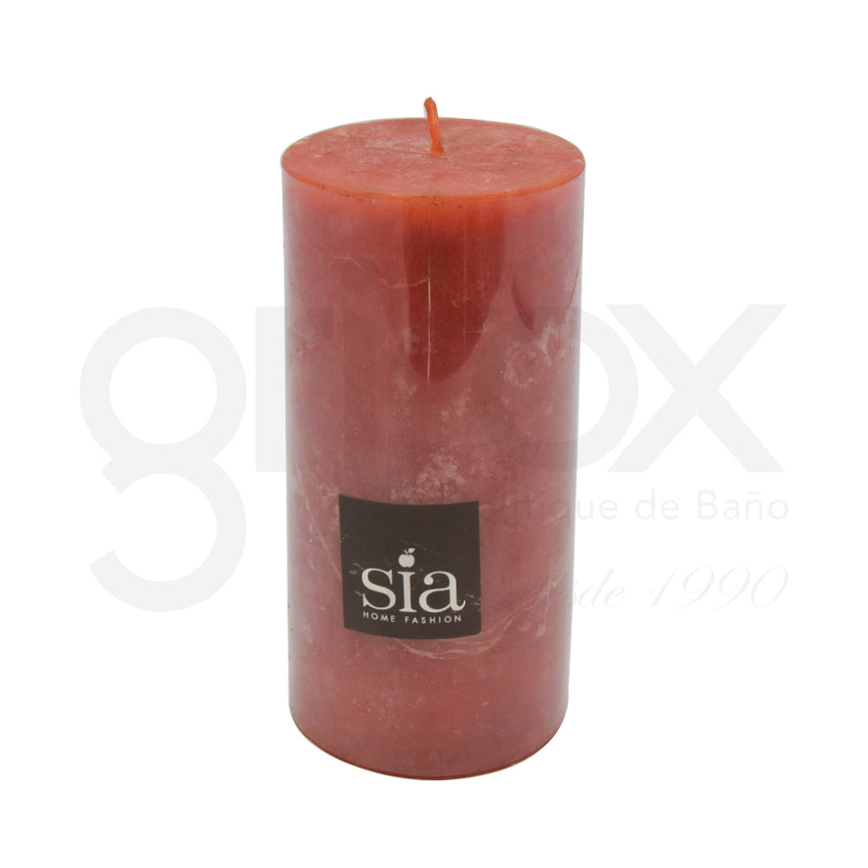 Vela Rustiva De 20Cm Diametro Naranja