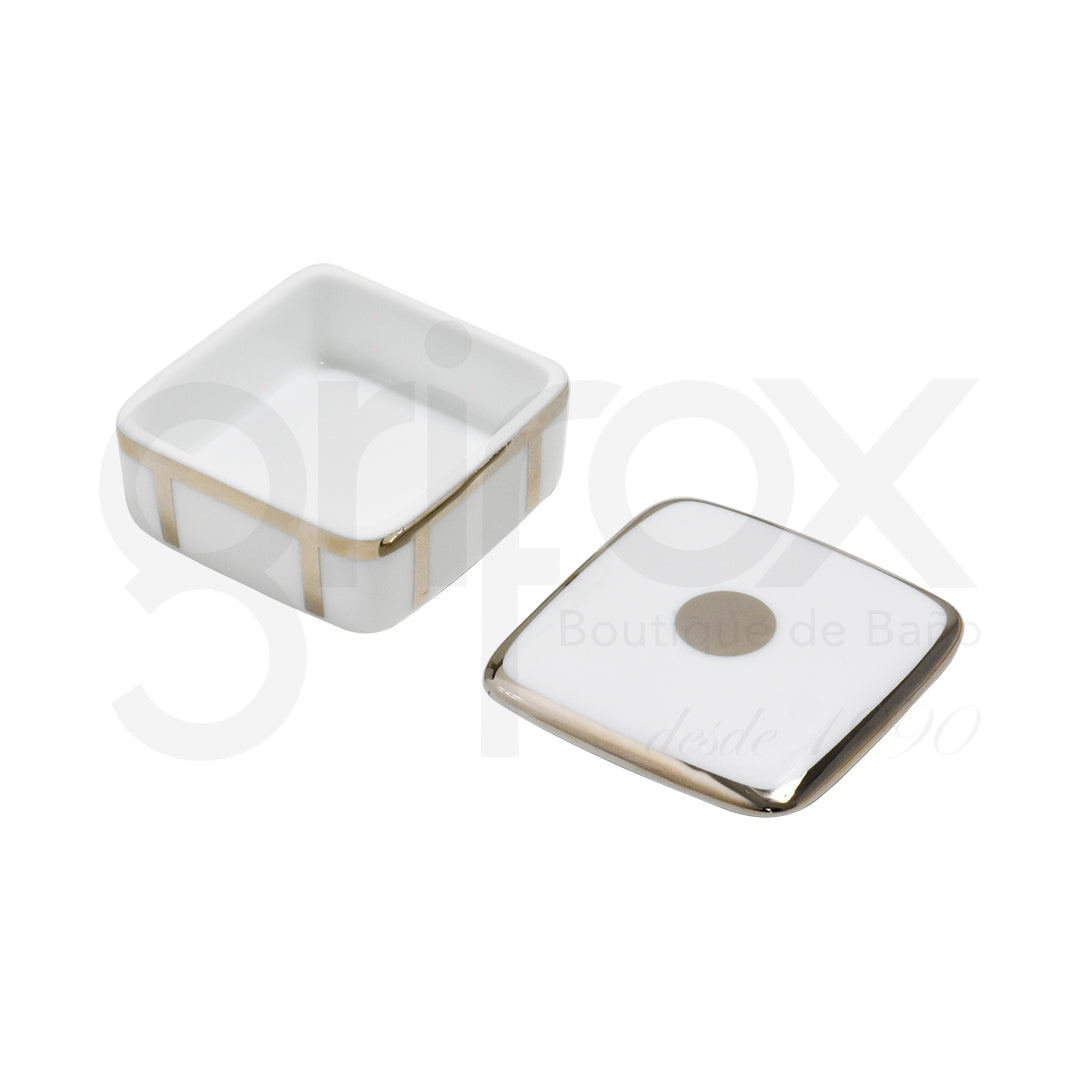 Caja Cuadradac/Tapa  Cromo / Pot