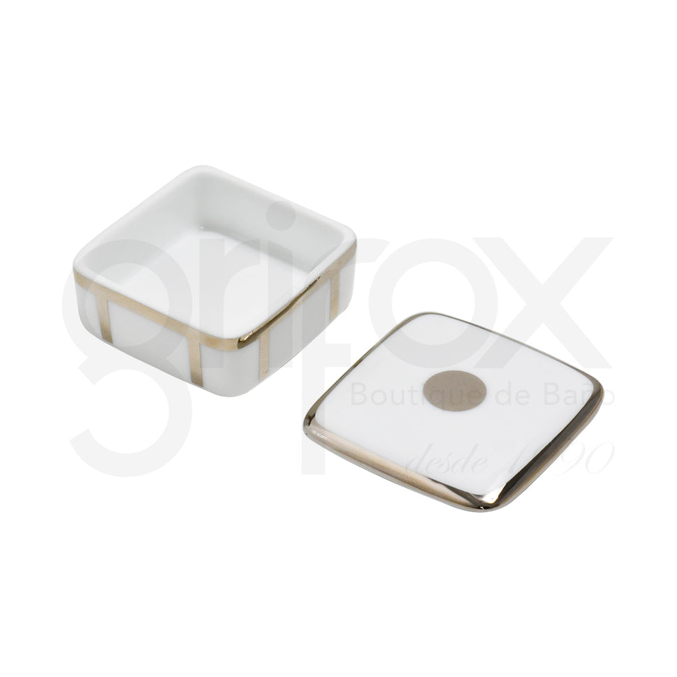 Caja Cuadradac/Tapa  Cromo / Pot