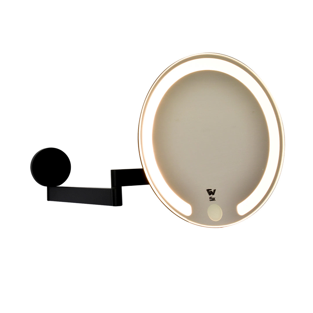 Espejo De Pared Recargable 5X Con Luz Calida/Fría