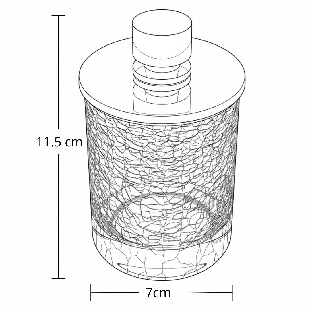 Porta Algodones Cristal Craquelado