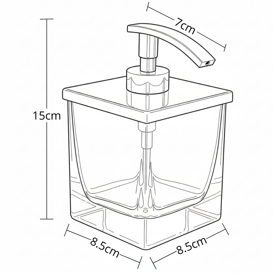 Dispensador  De Jabon Cuadrado Tranparente