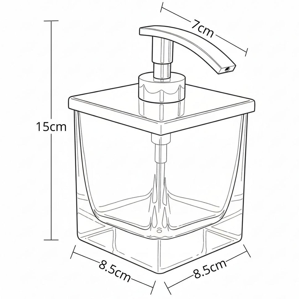 Dispensador  De Jabon Cuadrado Tranparente