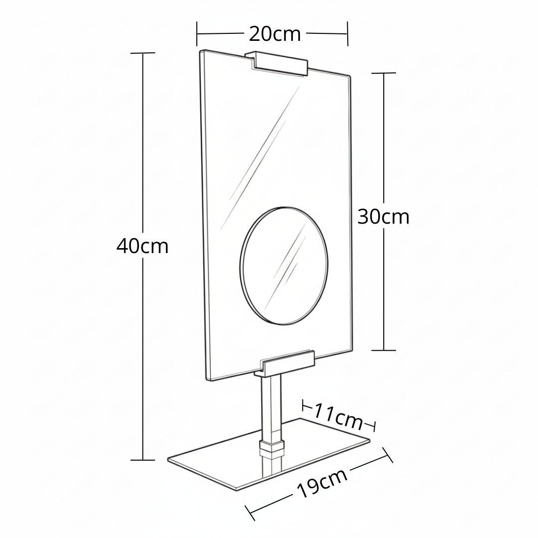 Espejo De Mesa Rectan.3X