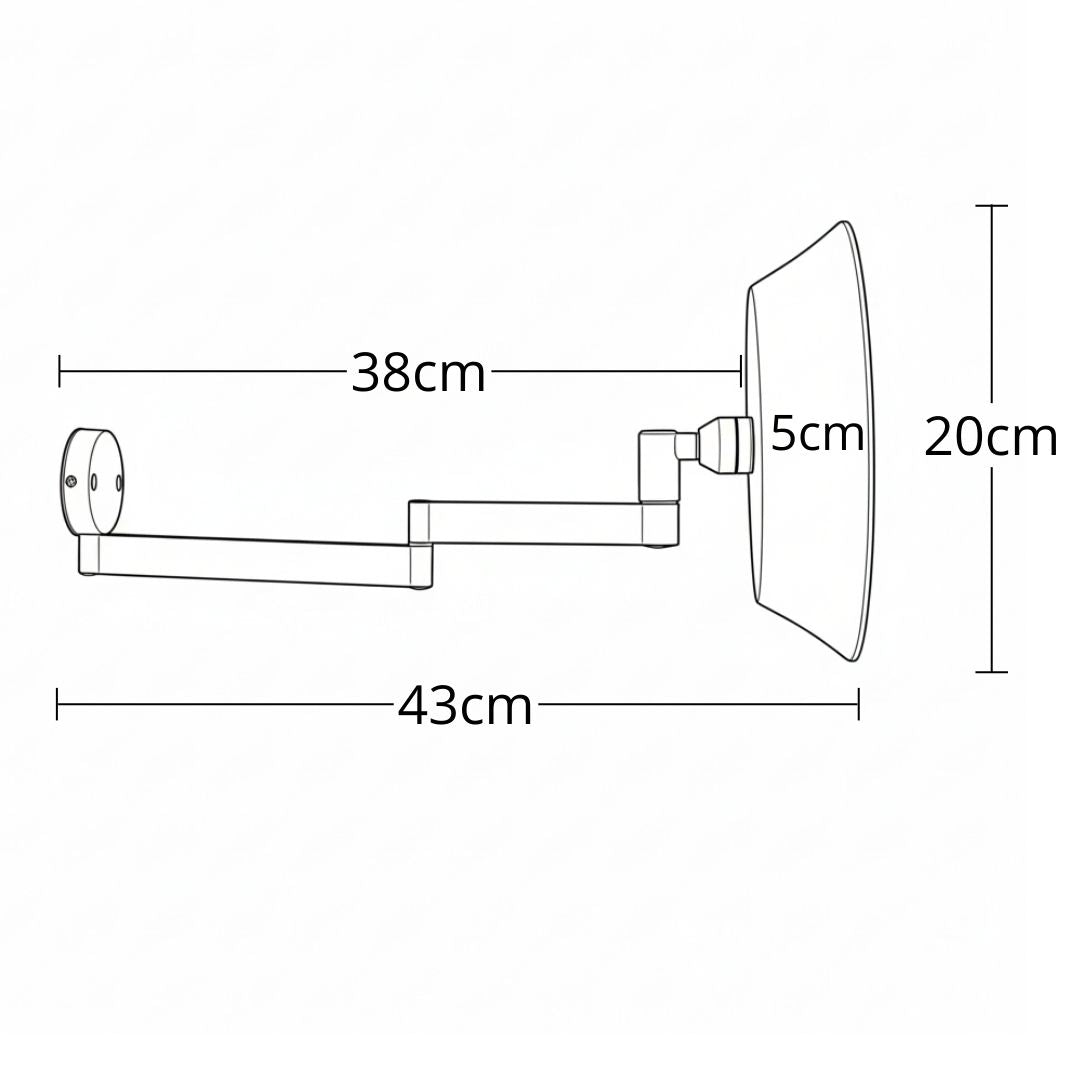 Espejo De Pared Recargable 5X Con Luz Calida/Fría
