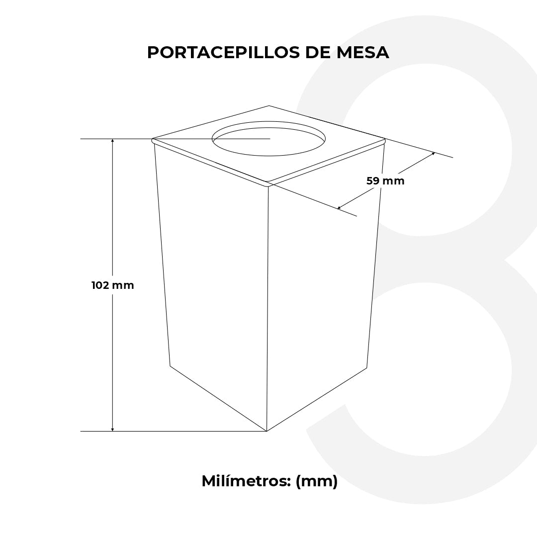 Portacepillos De Mesa (Cuadrado)