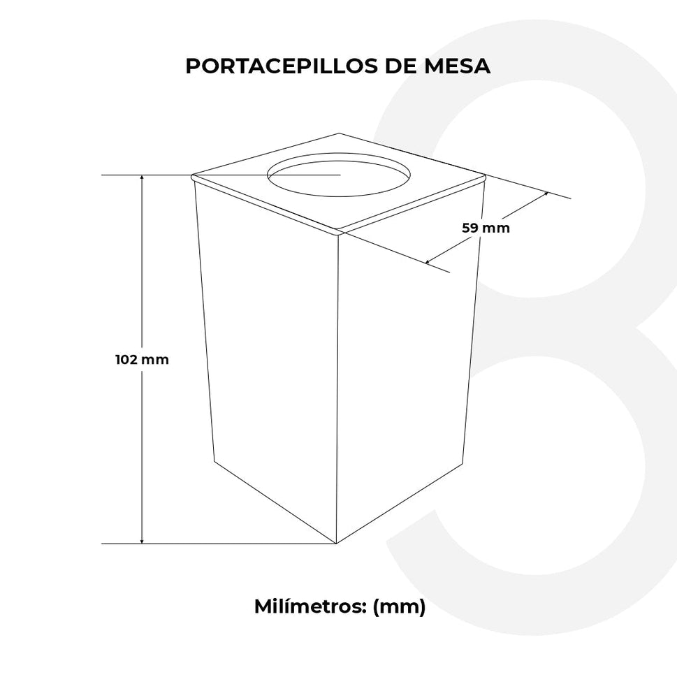 Portacepillos De Mesa (Cuadrado)