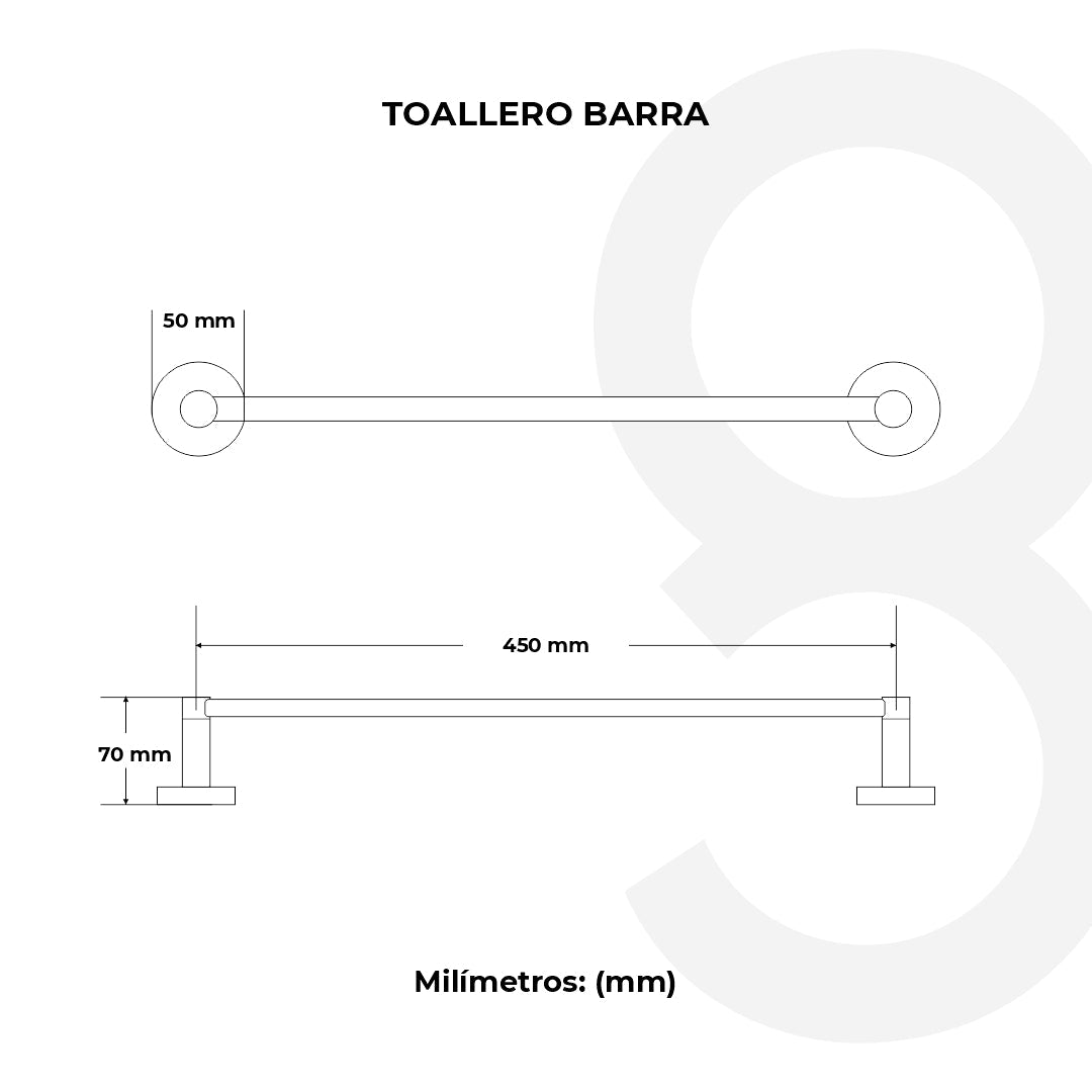 Toallero Barra 45 Cm