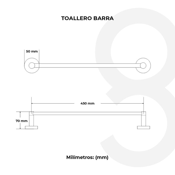 Toallero Barra 45 Cm