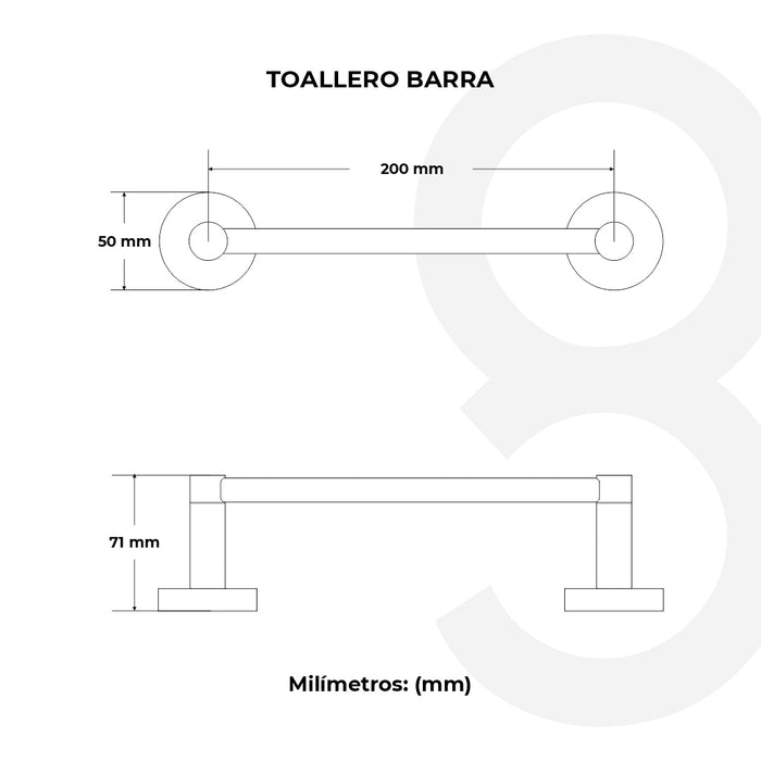 Toallero Barra 22 Cm