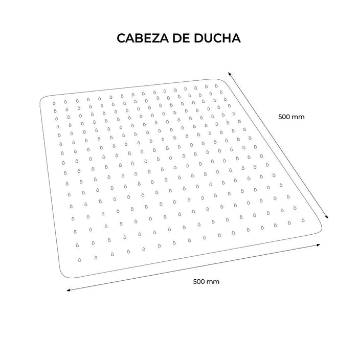 Cabeza De Ducha Cuadrada 50Cm