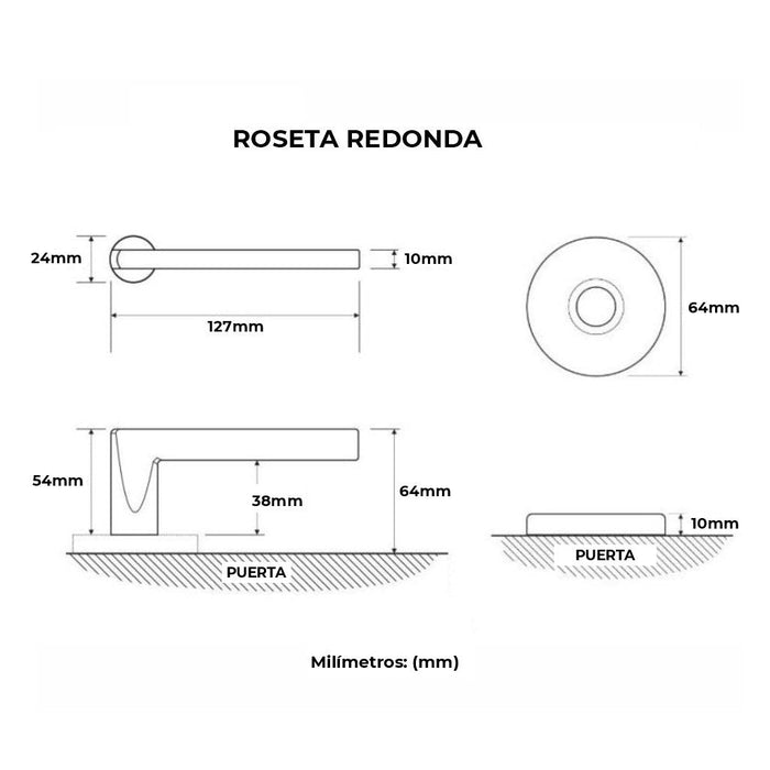 Cerradura De Palanca (Escudo Redondo)