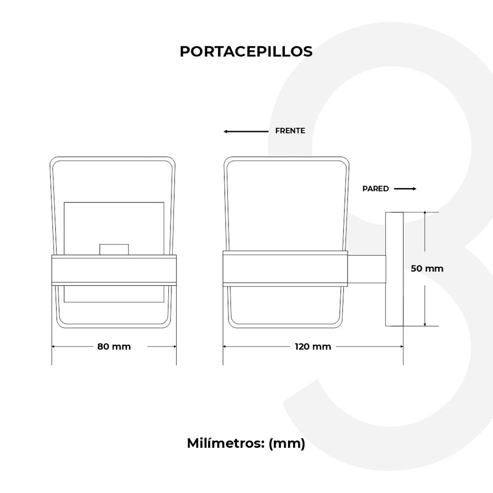 Portacepillos Instalación A Pared