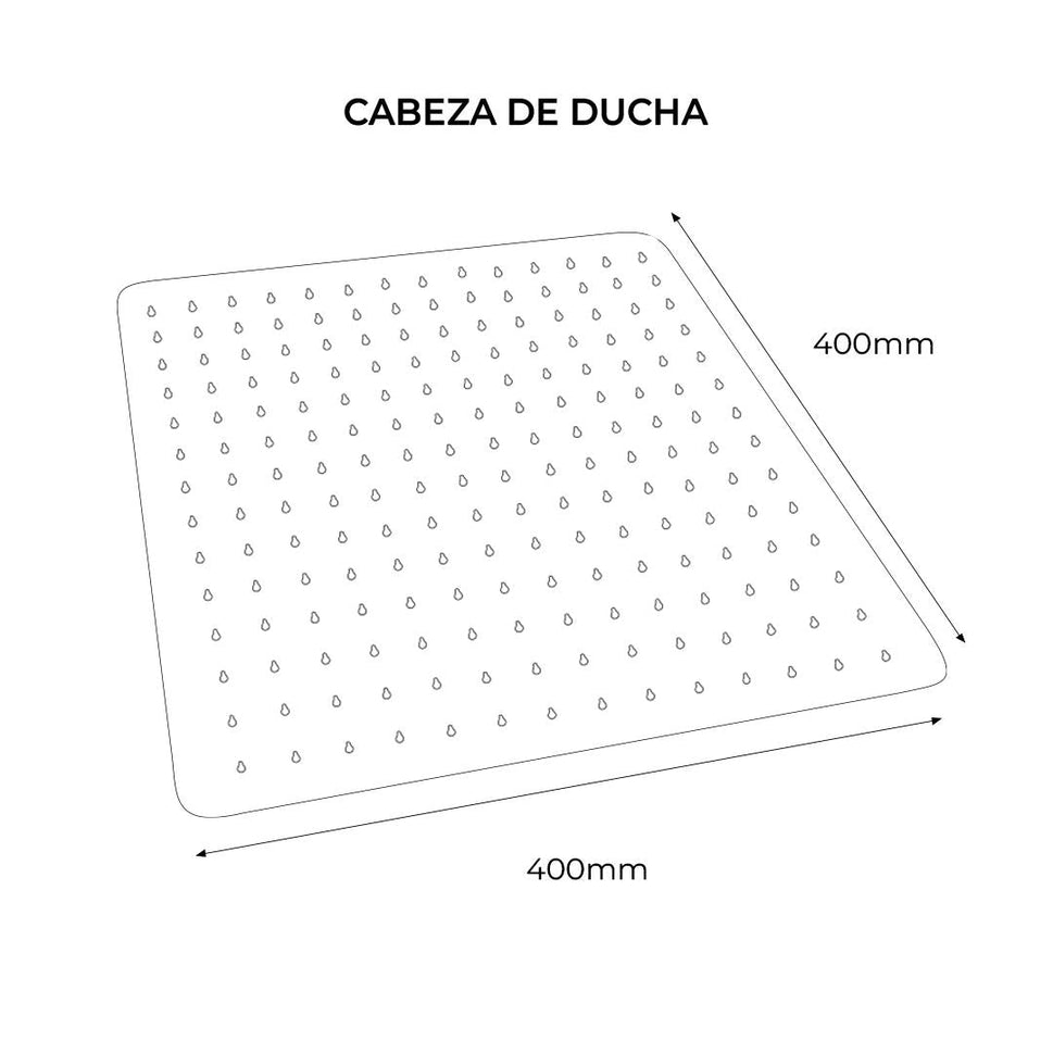 Cabeza De Ducha Cuadrada De 40Cm