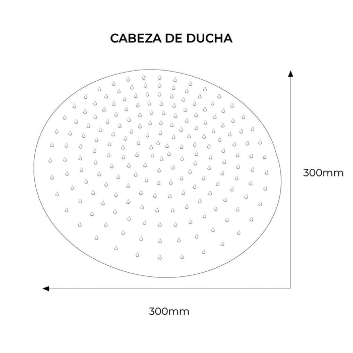 Cabeza De Ducha Redonda 30Cm