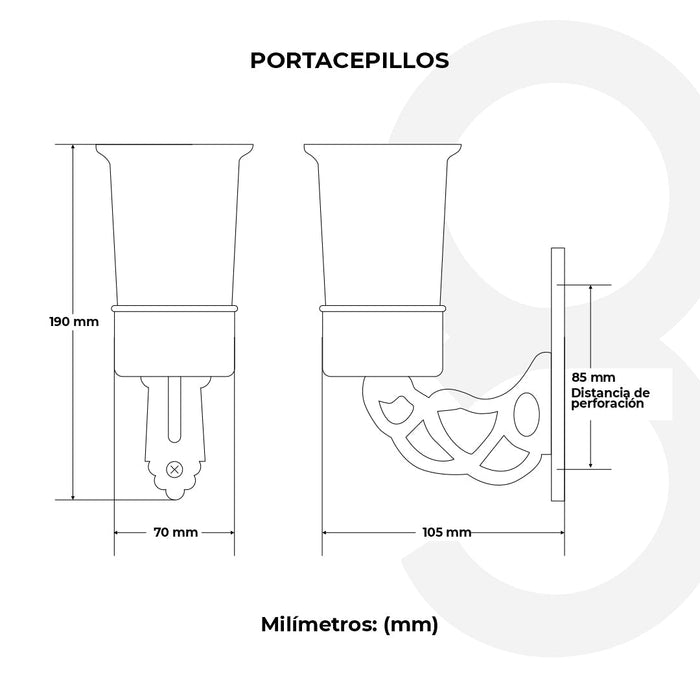 Portacepillos De Pared Clásica
