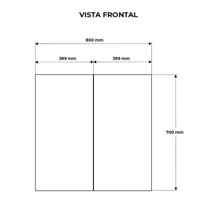 Productos Gabinete Con Luz 800X700 Mm 2 Puertas 3 Repisas
